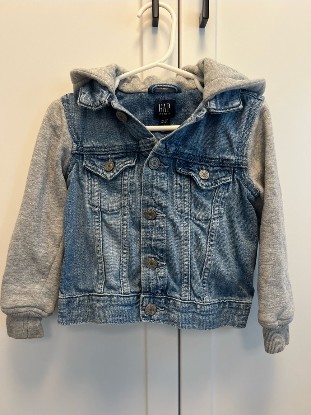 GAP Kids Dinosaur Denim Hoodie Jacket